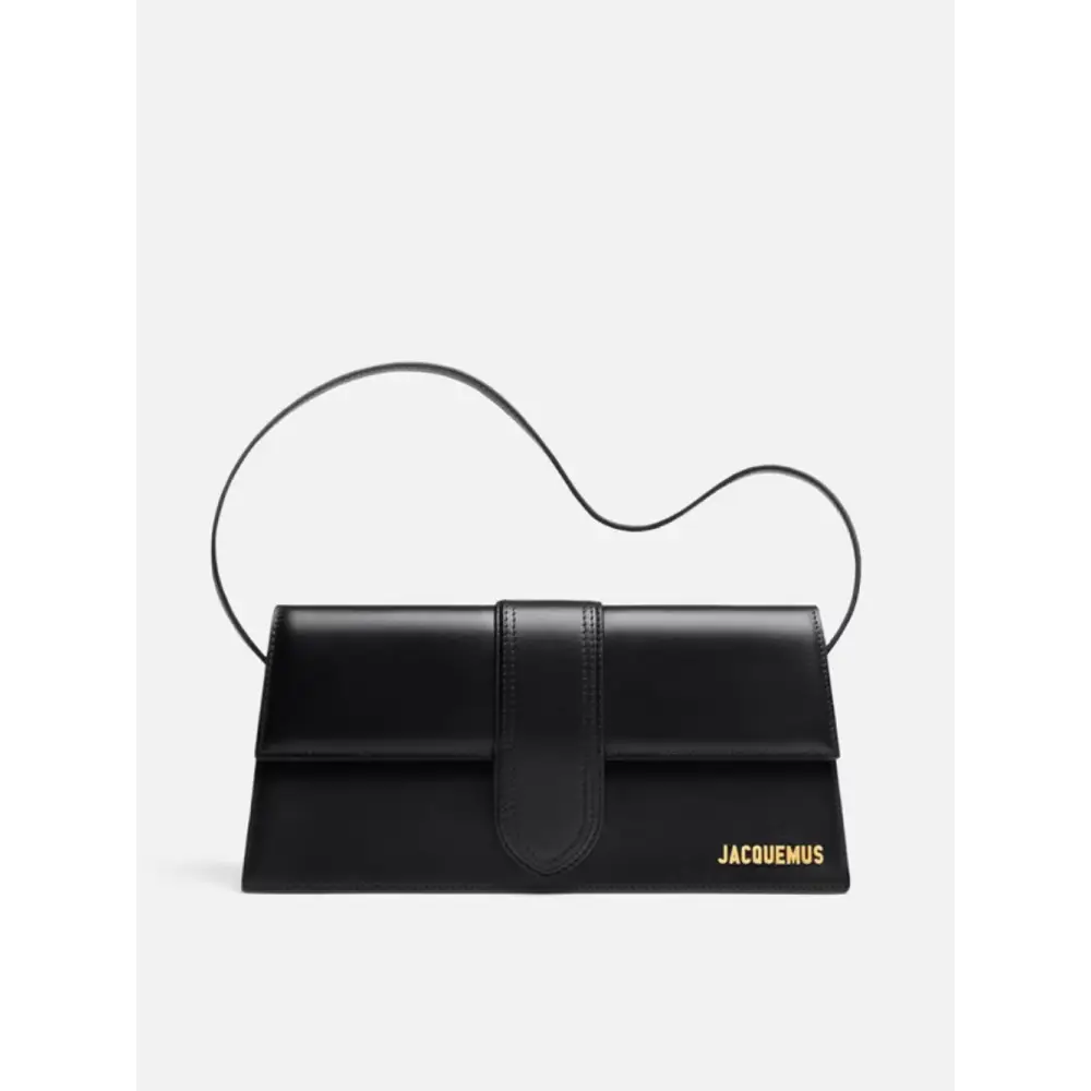 Sort læder Bambino Long clutch fra Jacquemus i sort med guld branding