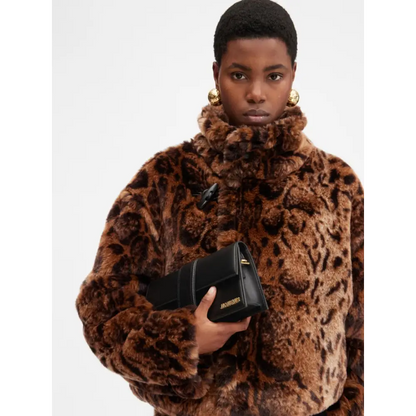 Sort læder Jacquemus Le Bambino Long clutch i sort med guld branding