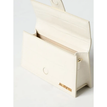 Jacquemus ivory cocco le grand bambino håndtaske i cremfarvet læder