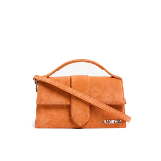 Jacquemus terracotta leather le grand bambino handbag i orange suede