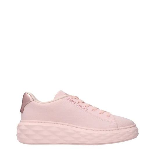 Jimmy Choo pink platform sneakers med geometrisk sål og rose gold hæl