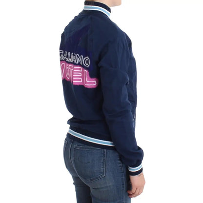 John Galliano Blue zip cotton cardigan