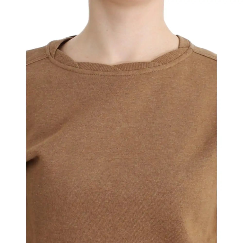 John Galliano Brown Crewneck Cotton Sweater