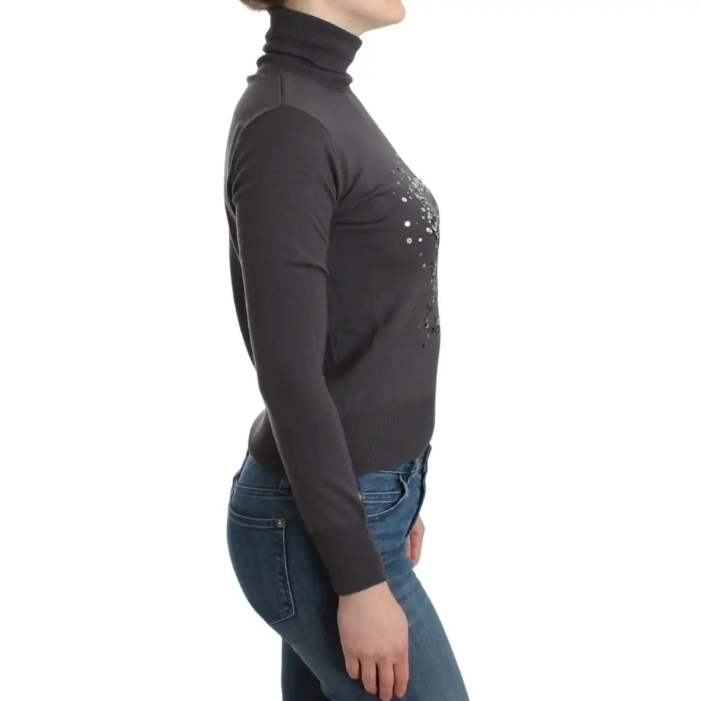 John Galliano Brown turtleneck cotton sweater