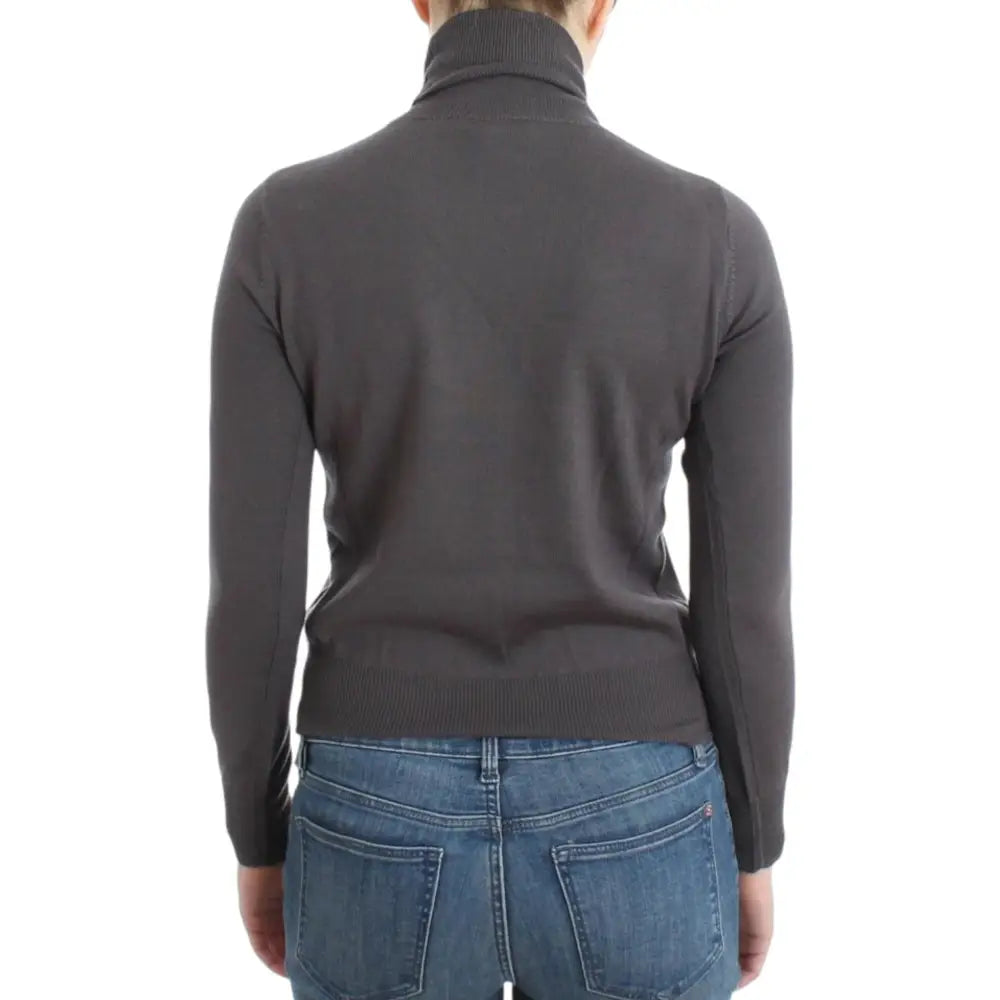 John Galliano Brown turtleneck cotton sweater
