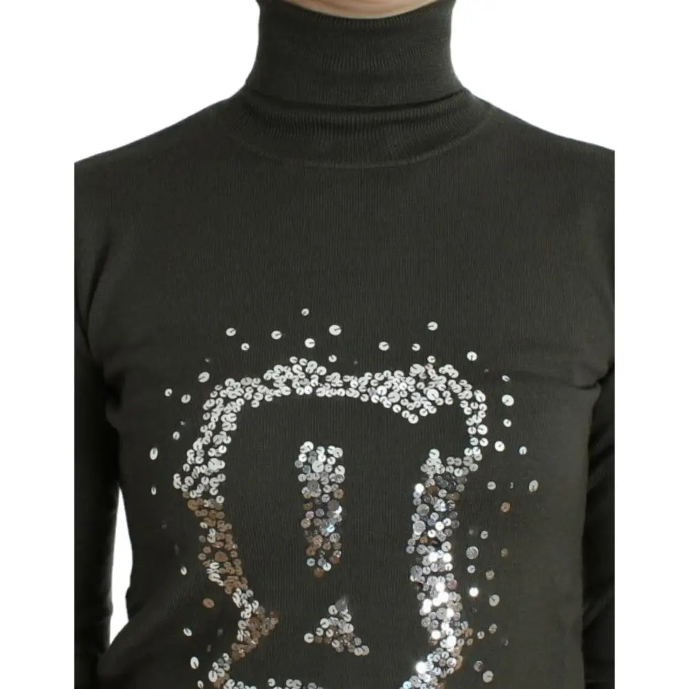 John Galliano Green wool turtleneck sweater