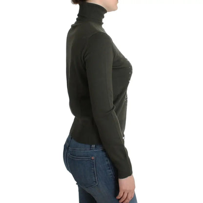 John Galliano Green wool turtleneck sweater