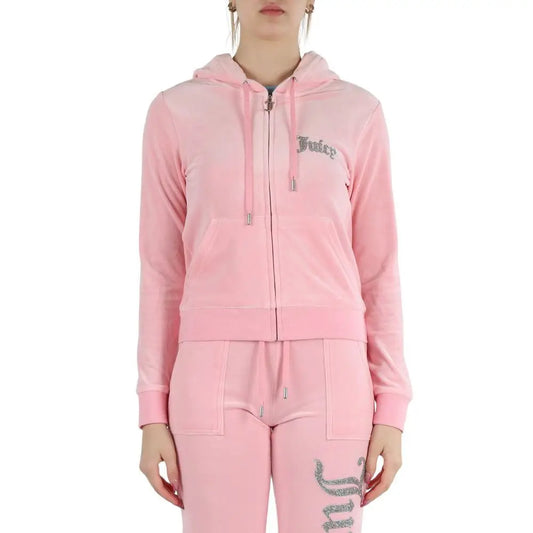 Juicy Couture pink polyester sweatshirt med glitter og matchende bukser