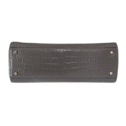 Kate Spade Grey Croc Embossed Leather Elissa Bristol Drive Tote Handbag Bag