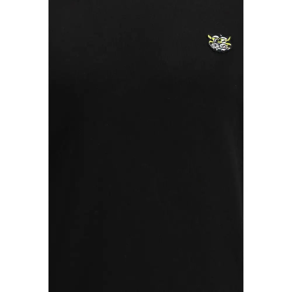 Kenzo black cotton sweatshirt med sort notesbog og farverig ugle-emblem