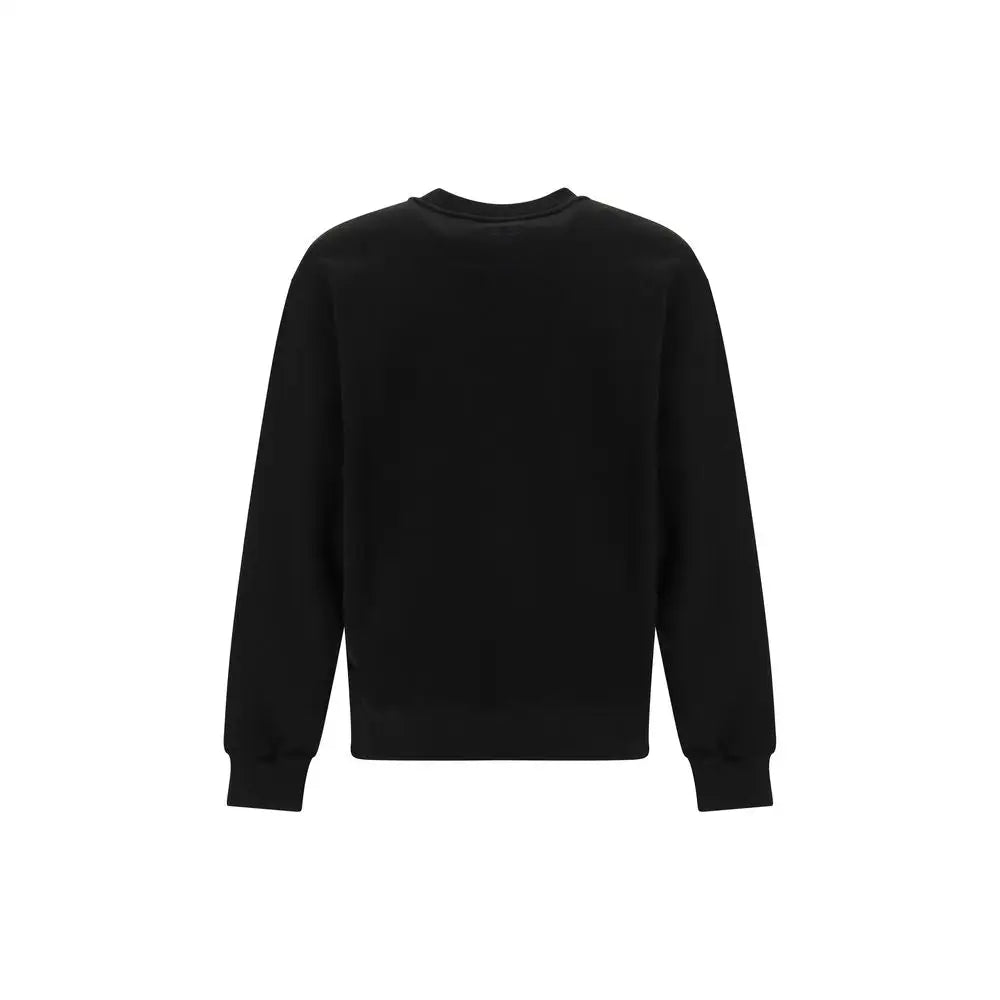 Kenzo black cotton sweatshirt med lange ærmer og ribkant