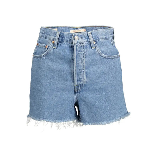 Lyseblå bomuldsshorts Levi’s med frynsede kanter og five-pocket design