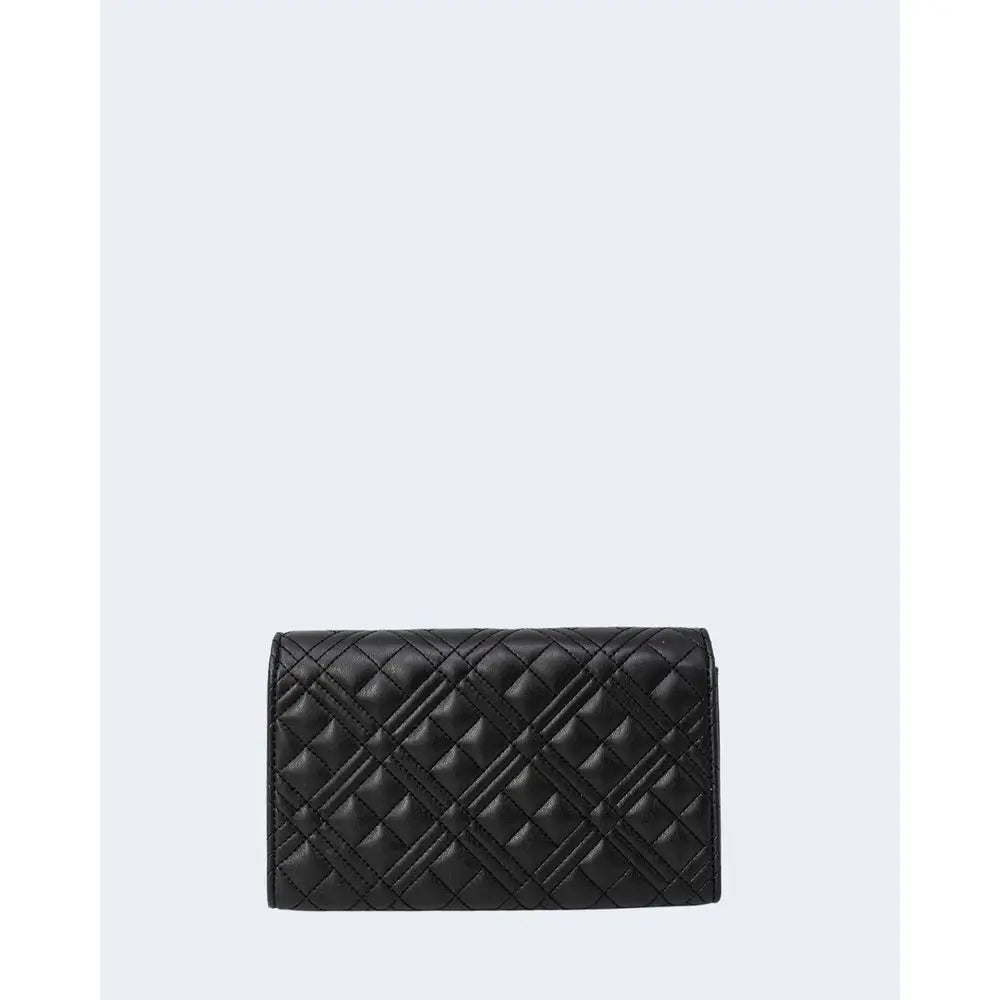 Love Moschino sorte polyethylen håndtaske med sort quiltet læder mønster