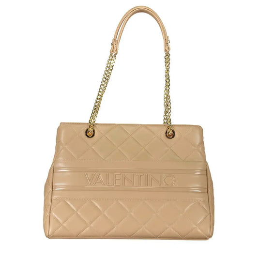 Mario Valentino beige polyethylene quilted håndtaske med guldtonet kæde