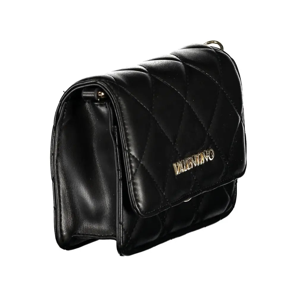 Mario Valentino Nero Poliuretano sort læder crossbody taske med guld-logo