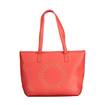 Vibrant Mario Valentino red polyethylene tote bag med tekstureret overflade