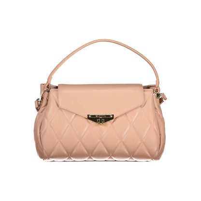 Blush pink Mario Valentino Rosa quilted polyurethane håndtaske med guld hardware