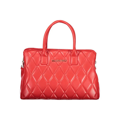 Vibrant Mario Valentino Rosso polyurethane quilted handbag in red diamond pattern