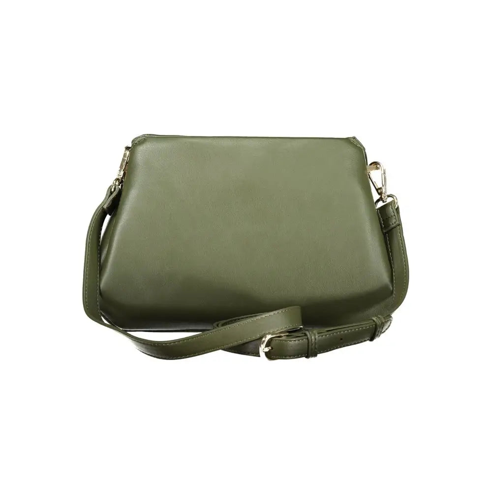 Mario Valentino Verde polyurethan crossbody taske i olivengrøn læder med guldhardware