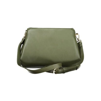 Mario Valentino Verde polyurethan crossbody taske i olivengrøn læder med guldhardware