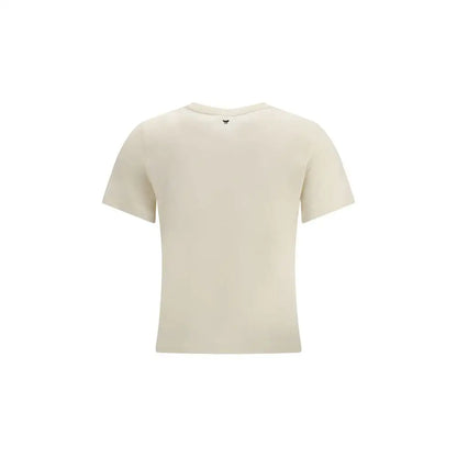 Max Mara cream cotton t-shirt fra outlet mærkevarer