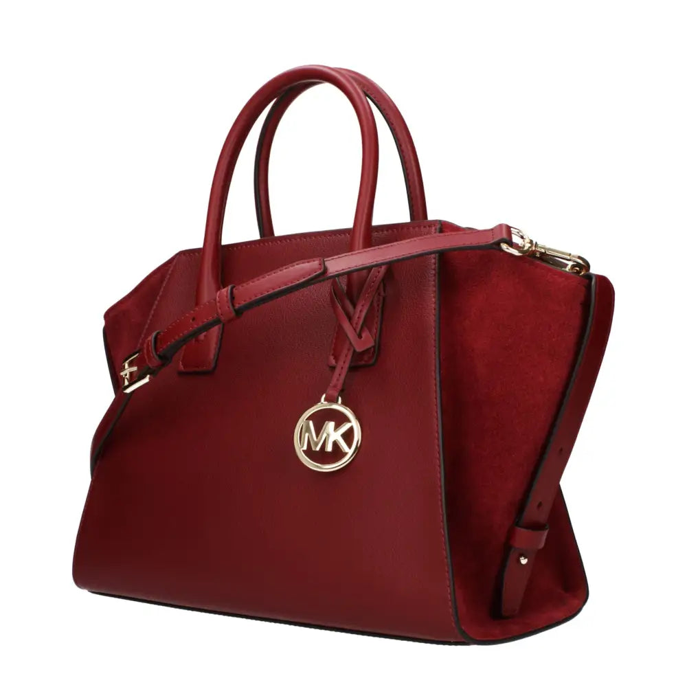 Rød Michael Kors læder taske med burgundy design og originale brands