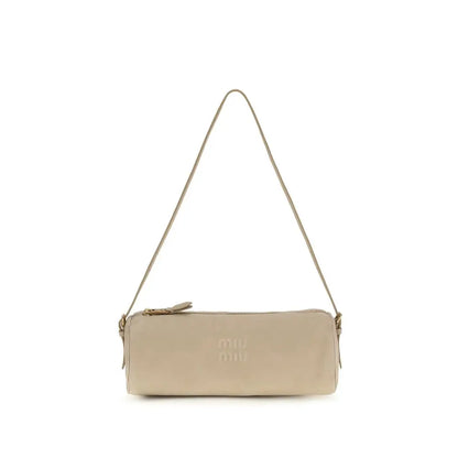 Miu Miu beige calf læder skulder taske, 100% original mærkevare fra outlet