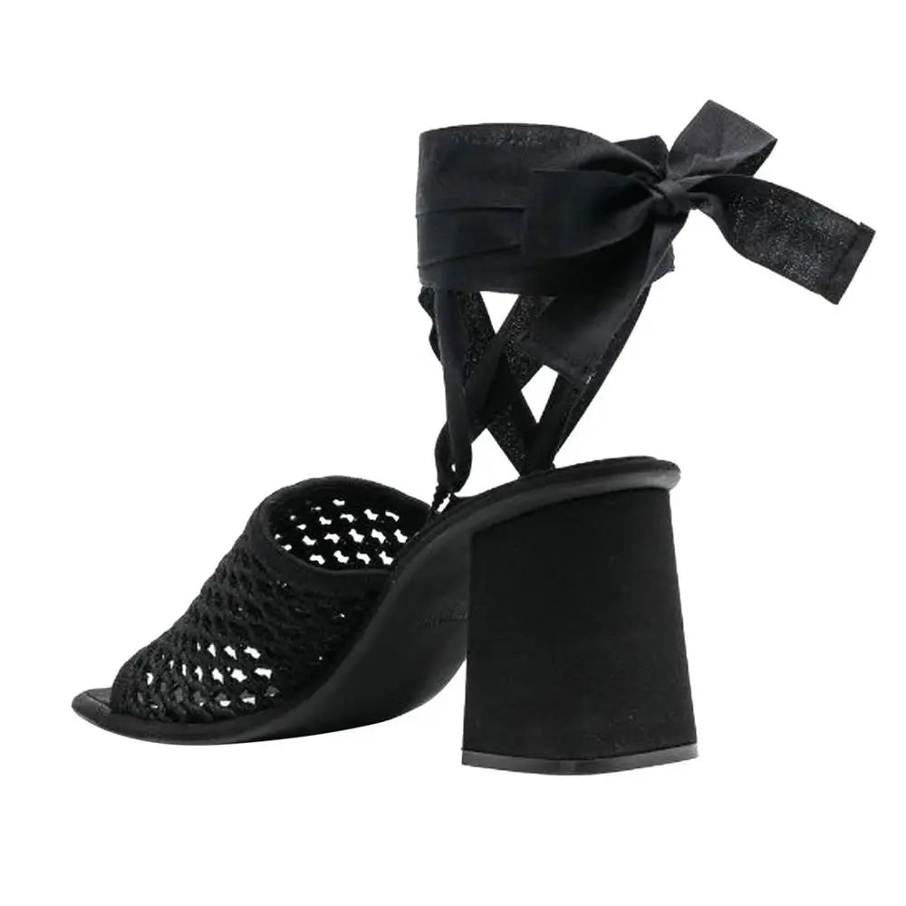 Miu Miu Black Fabric Platform Sandals - Sandaler