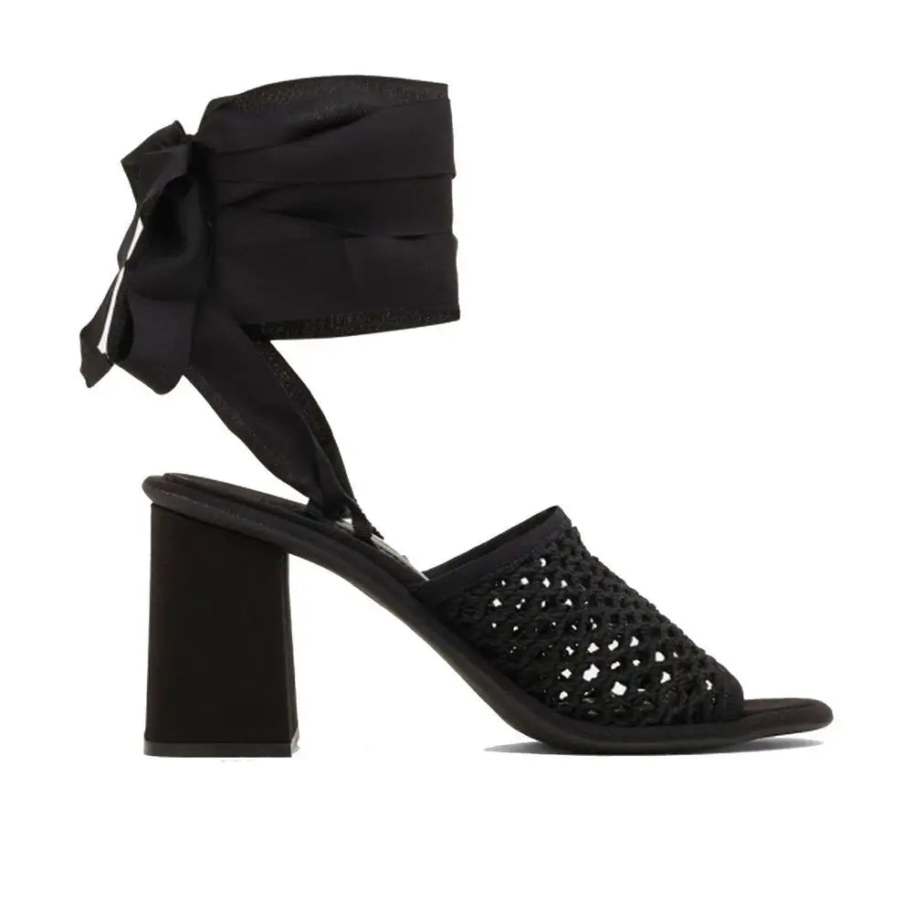 Miu Miu Black Fabric Platform Sandals - Sandaler