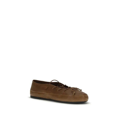 Miu Miu brown lamb suede lace-up loafer med mat finish