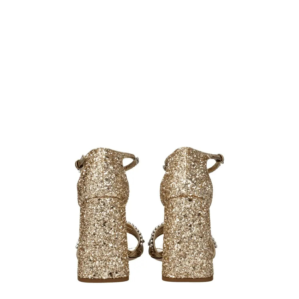 Miu Miu Gold Plastic Platforms - Sandaler