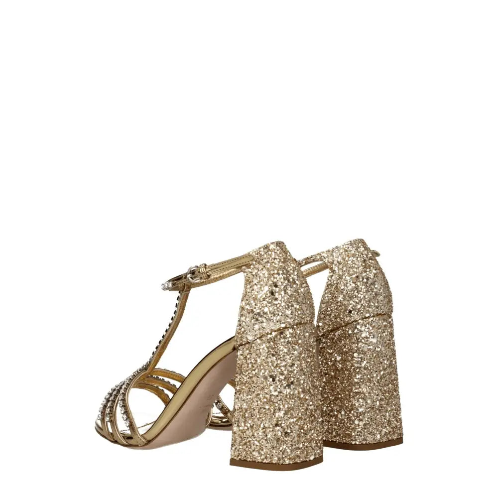 Miu Miu Gold Plastic Platforms - Sandaler