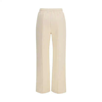 Moncler beige cotton athletic pants med elastik talje