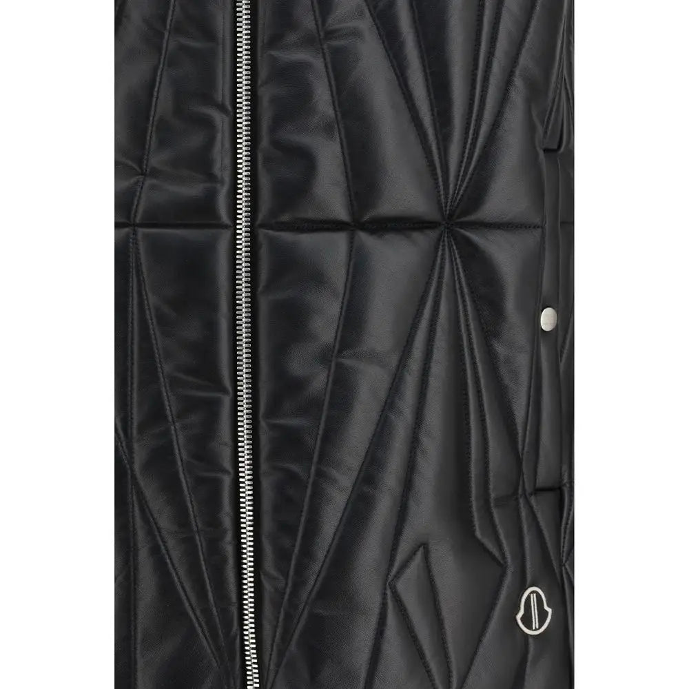 Moncler x Rick Owens sort sort Rick Owens sort jakke i sort lam