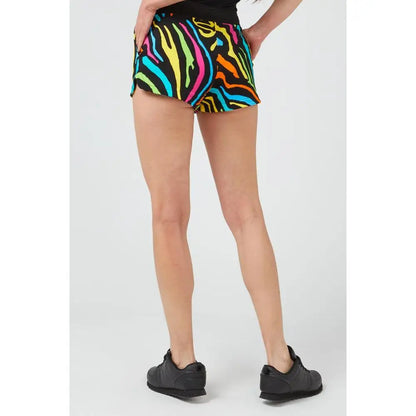 Vibrante neon zebra-print shorts fra Moschino, outlet mærkevarer med 30-70% rabat