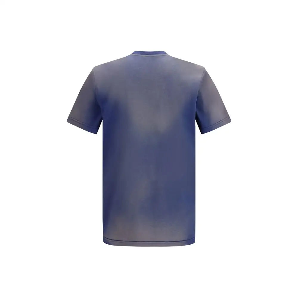 Moschino blue cotton t-shirt med gradient blå fade