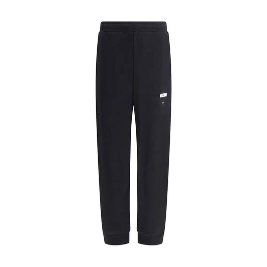 Sort Moschino logo sweatpants med sort bomuld og hvidt logo