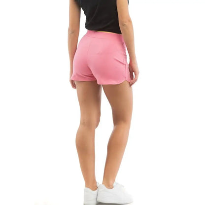 Moschino multicolor cotton shorts i pink med høj talje og sideudskæringer