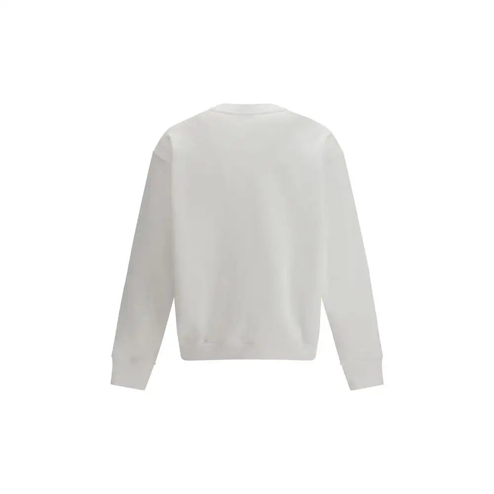 Minimalistisk hvid Moschino bomuldssweatshirt fra outlet mærkevarer, 100% originale brands