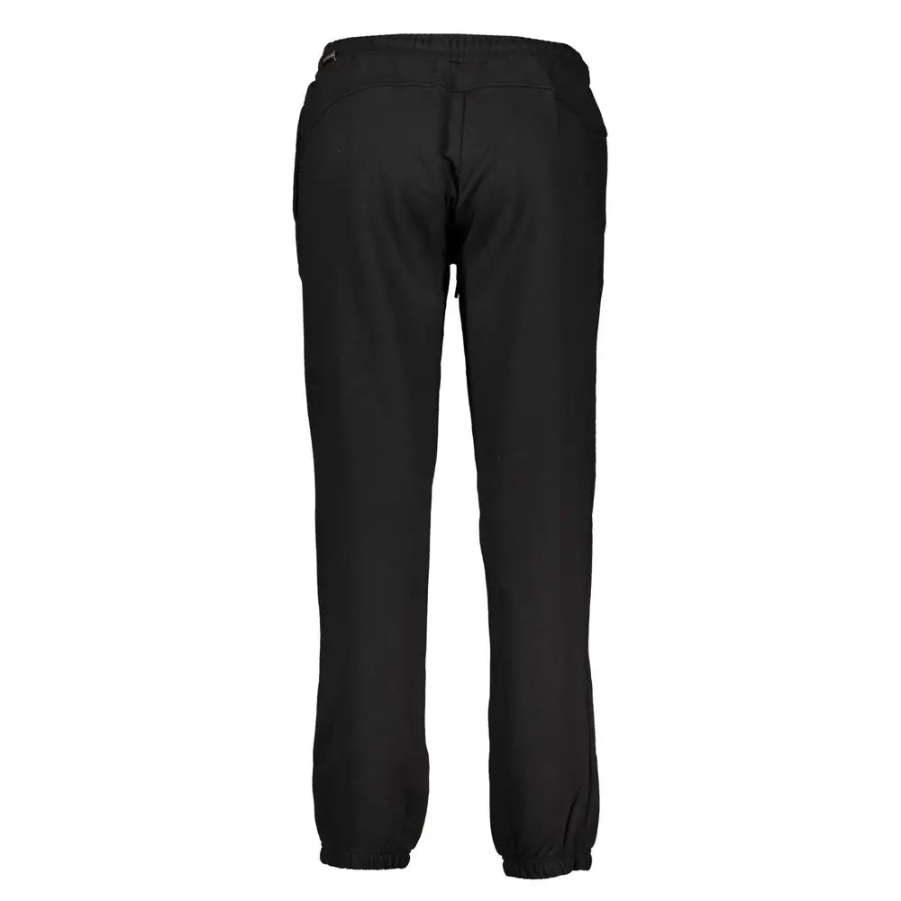 Napapijri black cotton pant med elastik talje og manchetfodder