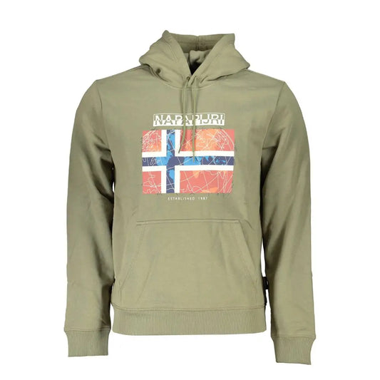 Napapijri grøn bomuldssweater med norsk flag-motiv, etableret 1987. Spar 30-70% på 100% originale brands