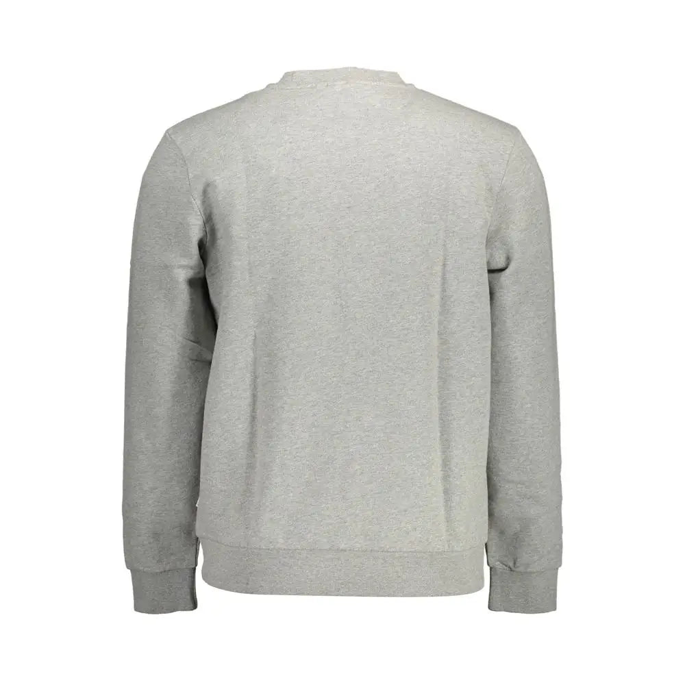 Napapijri grigio cotton herre sweatshirt med ribkante manchetter