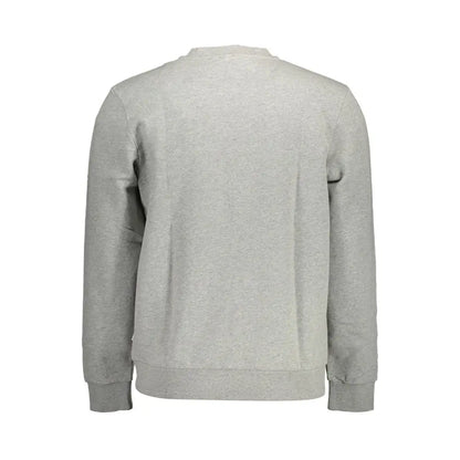 Napapijri grigio cotton herre sweatshirt med ribkante manchetter