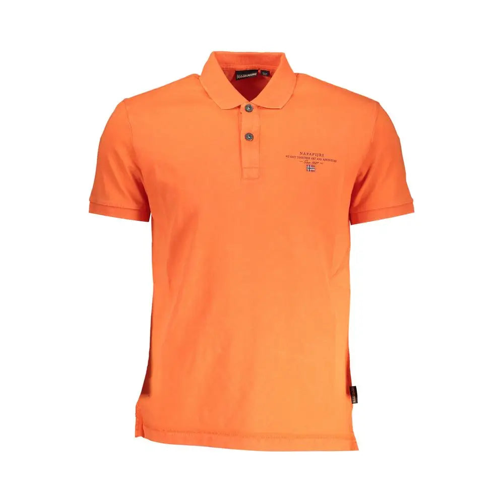 Napapijri Rosso cotton herre polo i lys orange med logo