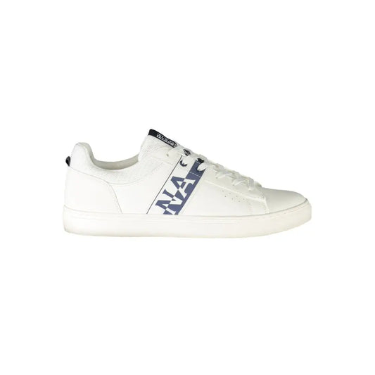 Napapijri white leather men sneakers with nautica branding