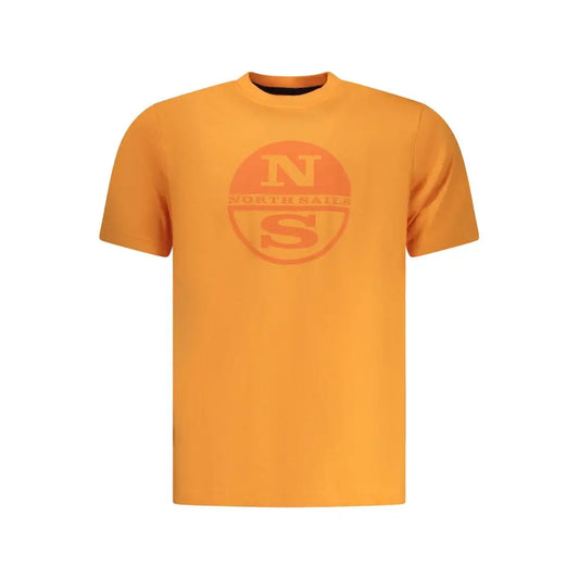 North sails arancione cotton t-shirt with orange logo on chest