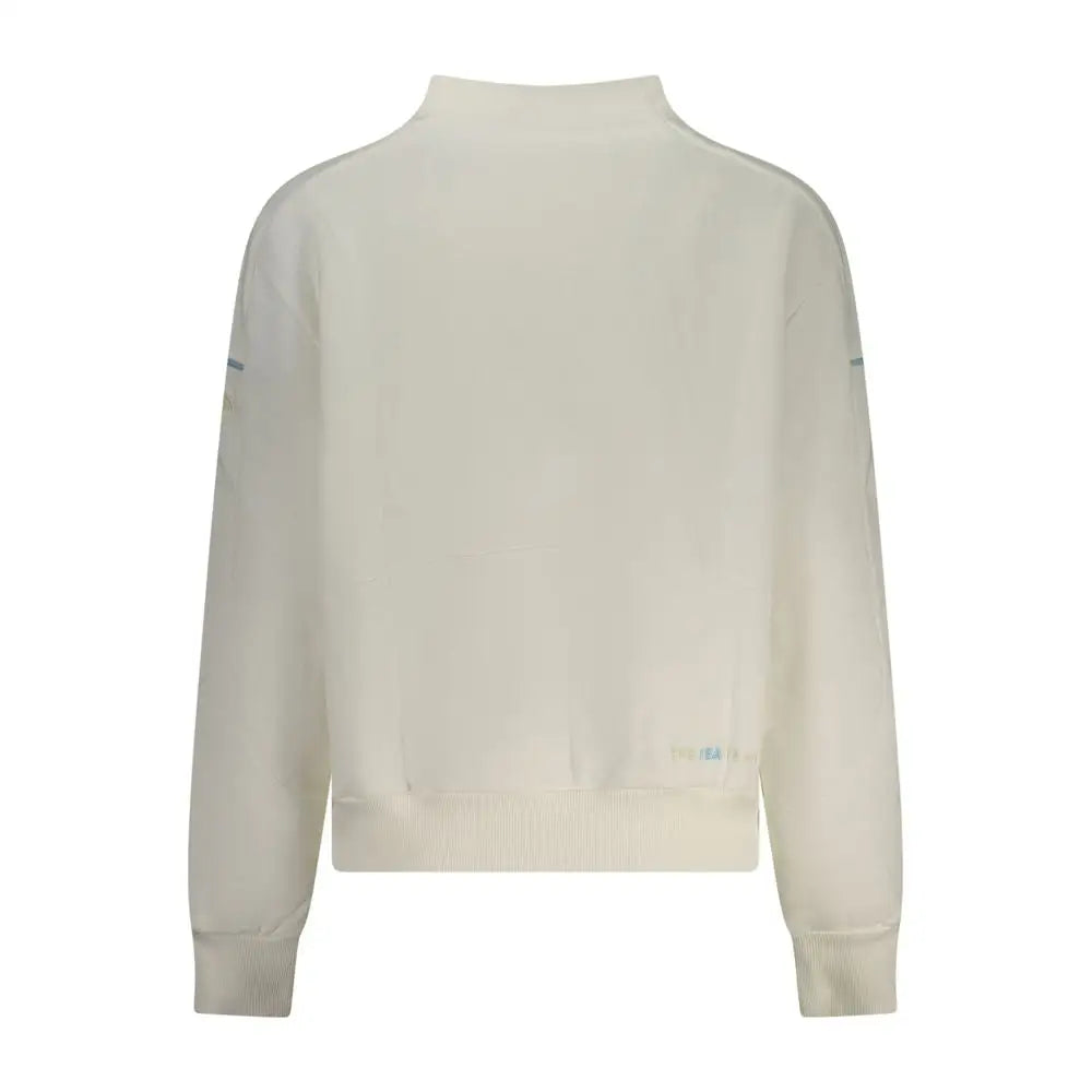 North Sails Bianco bomuldssweatshirt med høj krave og ribbede manchetter