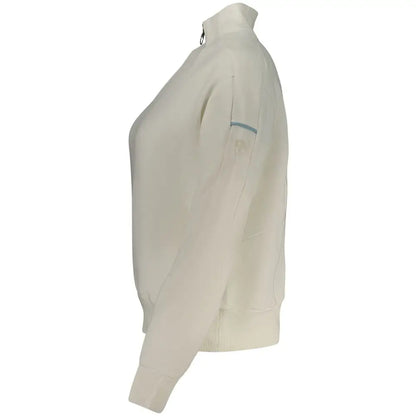 North Sails Bianco bomuldssweatshirt med cremekolor og blå piping