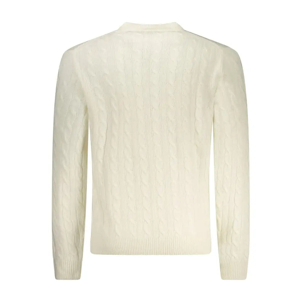 North Sails Bianco Poliammide sweater i cremfarvet cable-knit med crew neck
