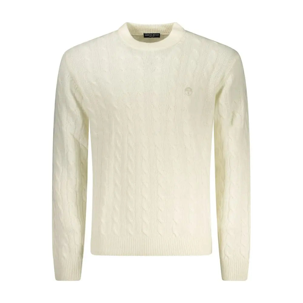 North Sails Bianco Poliammide sweater, cremeknit med logo, 100% originale